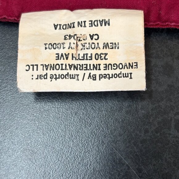 Organic Cotton Placemats – Deep Red with Gold Chevron Border & Artisan Set of 6 - Picture 6 of 9